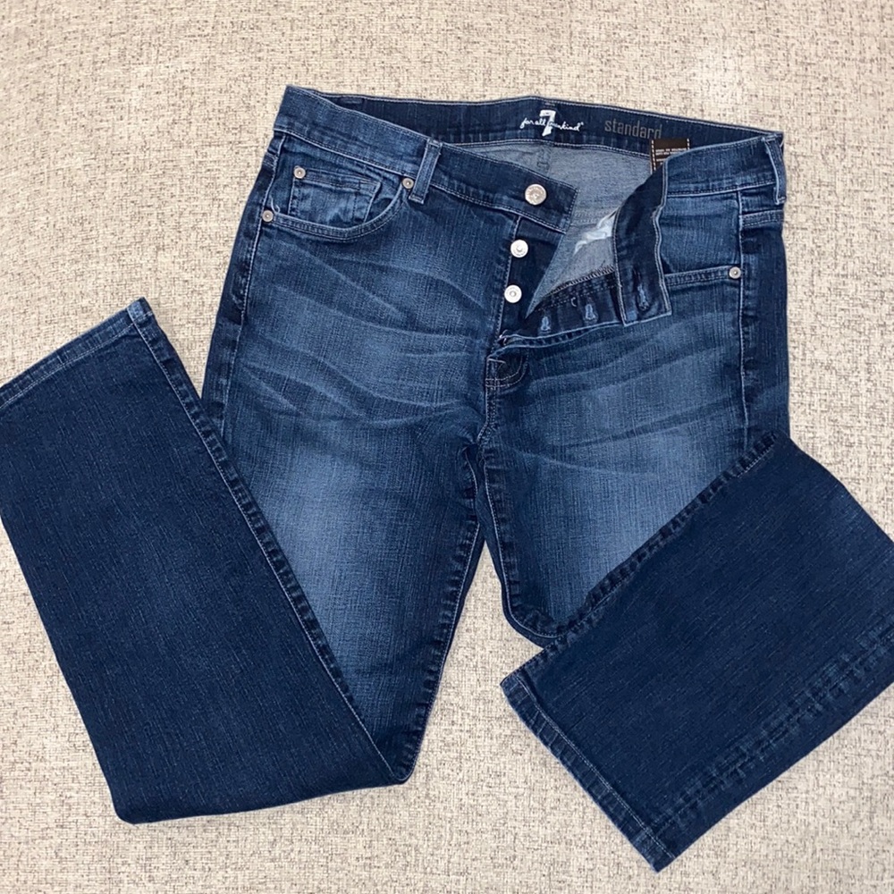 Button Crotch Distressed Jeans
